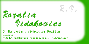 rozalia vidakovics business card